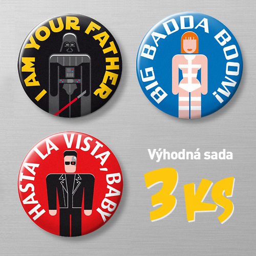 Filmové hlášky (3 placky v sadě) — foto 1