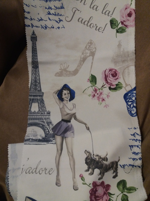 Látka bílá - retro Paris