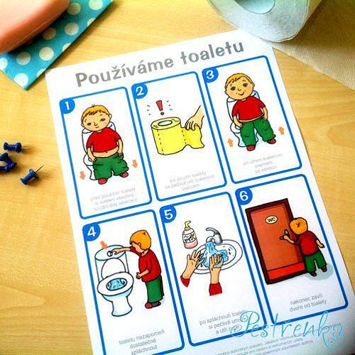 Používáme toaletu - obrázkové schéma