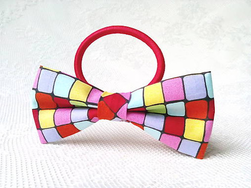 Neon cubes hair bow — foto 1