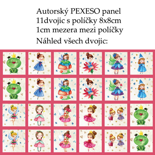 PEXESO panel 8x8cm, 11 dvojic: VÍLENKY — foto 1