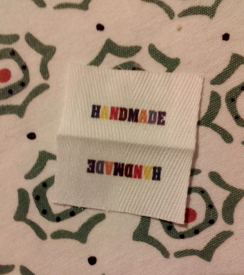 Textilní našívací etikety - 4 cm bílá barva