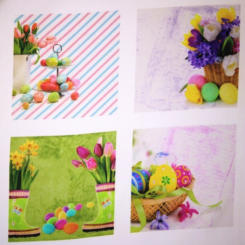 Bavlněný panel - sada 25 x 25 cm VELIKONOCE