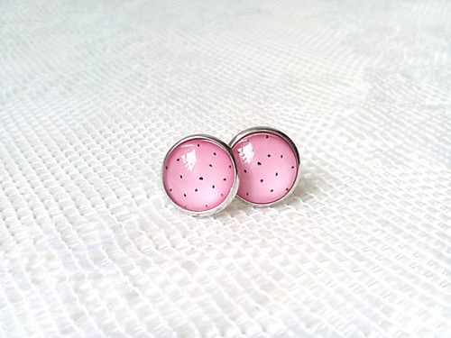 Pink watermelon earrings