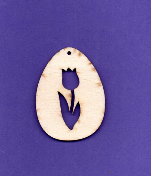 Dřevěný výřez, tulipán, vajíčko