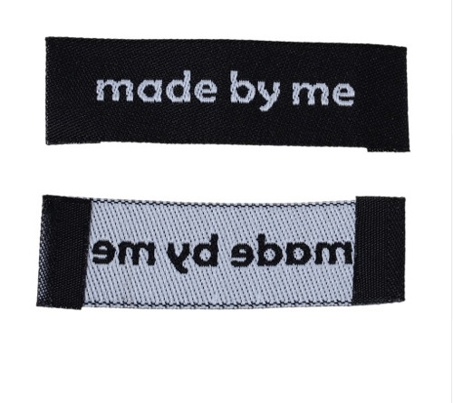 Černý textilní štítek "made by me" - 5 Ks — foto 1