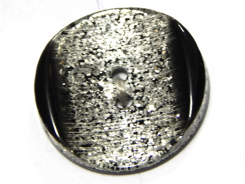 Knoflík, plast, třpytivý střed, 23mm, černá