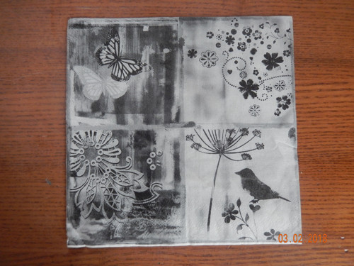 Ubrousek na decoupage - černobílý svět