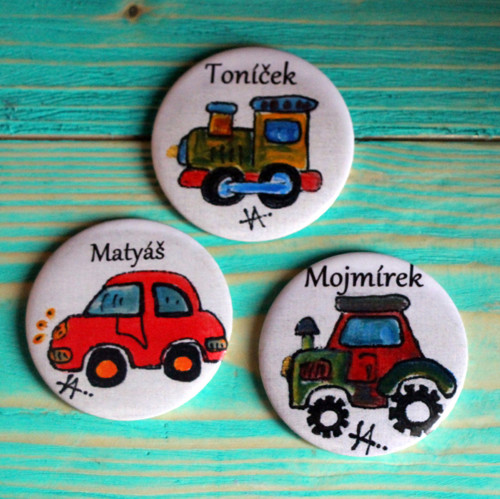 MAGNETEK VELKÝ 6 cm se jménem, DOPRAVA