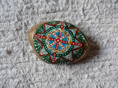 Mandala - malovaný kámen - těžítko