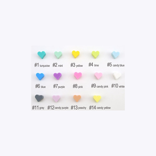 Silikonové srdíčko 14mm (2ks) - candy yellow