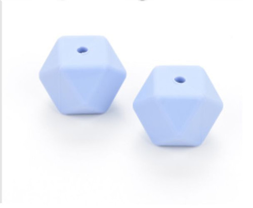 Silikonové korálky hexa 17mm (1ks) - serenity