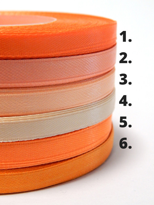Saténová stuha, 6 mm, oranžové, celé balení