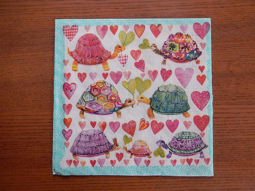 Ubrousek na decoupage - barevné želvičky