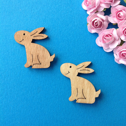 Dekorace dřevěná 2 ks, 3,5 x 3 cm