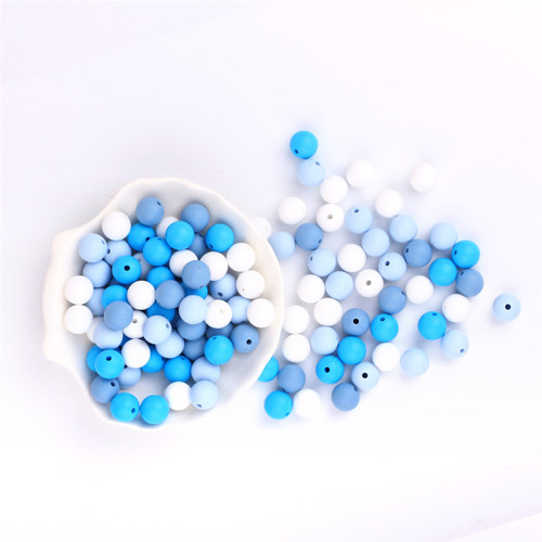Silikonové korálky Ø15mm (10ks) - blue mix