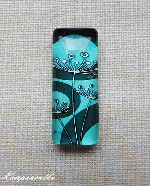 Kabošon obdélníkového tvaru chmýří 10x25mm 1kus