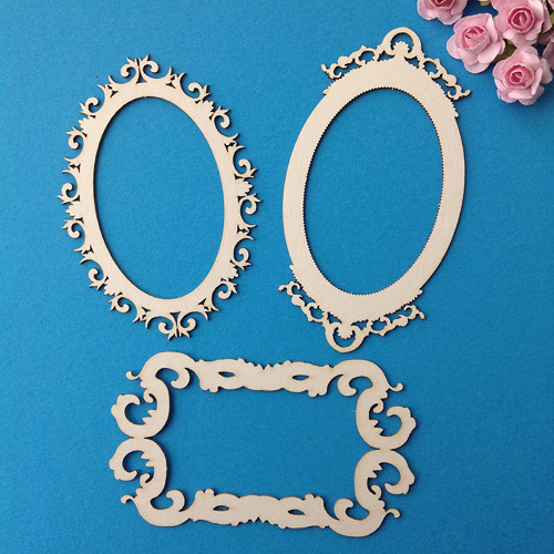 Dekorace ,chipboard 3 ks, 11,2 x 6 cm — foto 1