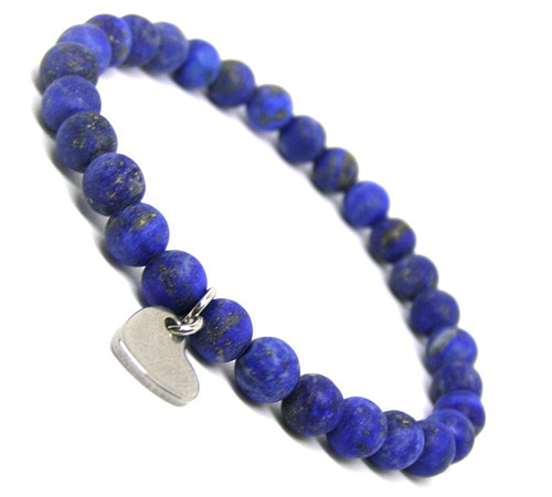 MATNÝ LAPIS LAZULI 0.6*SRDCE*náramek z minerálu