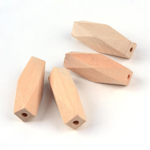 Dřevěné korálky TWIST 40x12mm (4ks)