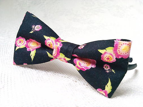 Romantic headband (black/flowers)