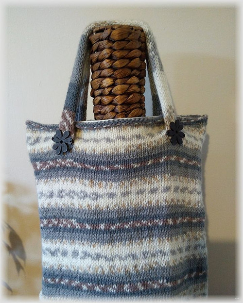 Pletená taštička 33x35cm s oušky