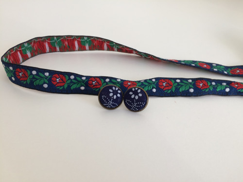 Folklorní naušnice z modrotisku — foto 1