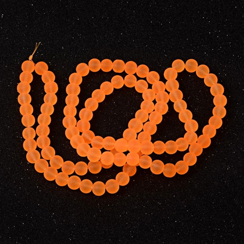 Korálky frost neon oranžové 8mm/20ks