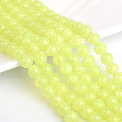 Imitace jadeit - práskané,neon zelené 8mm/20ks