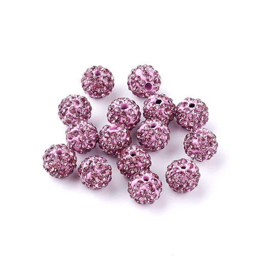 Shamballa kuličky starorůžové 10mm 4ks/28,-