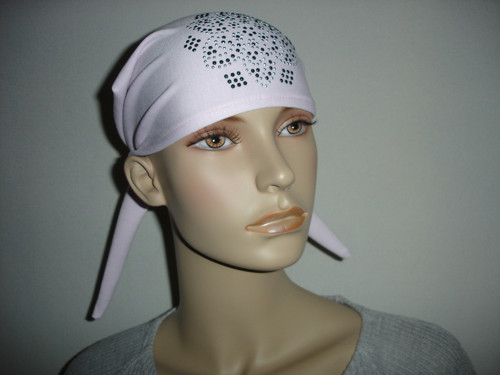 Šátek bledě růžový s kamínky — foto 1