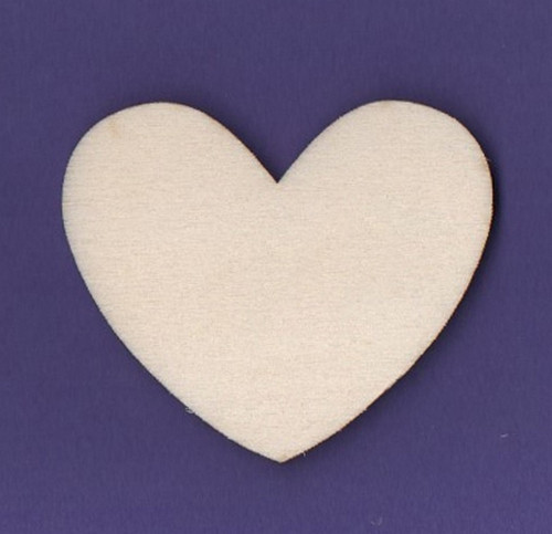 Dřevěný výřez, čisté srdíčko, 5,3 x 4,5 cm