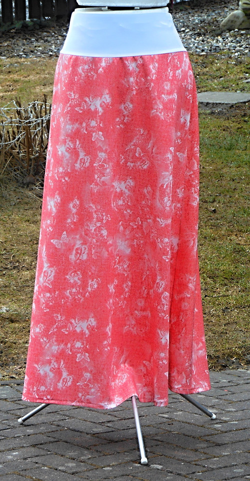 Dlouhá sukně korálová-L