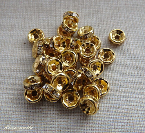 Korálek rondelka zlatý 6mm 10kusů