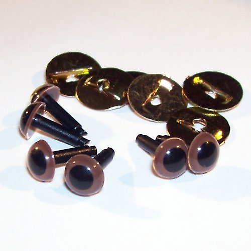 Bezpečnostní oči - hnědá, 9 mm — foto 1