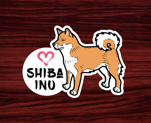 Love Shiba Inu - samolepka nejen na auto