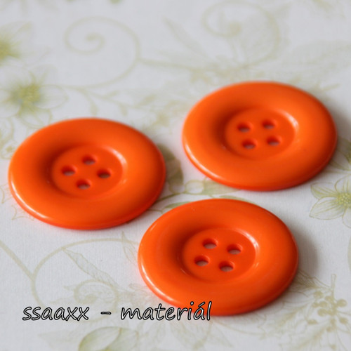 Plastový knoflík ~ 34 mm ~ oranžový
