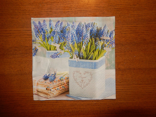 Ubrousek na decoupage - modřence v porcelánu — foto 1