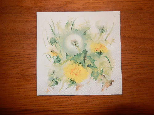 Ubrousek na decoupage - pampelišky