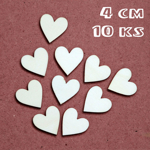 STŘEDNÍ SRDÍČKA čistá - sada 10 ks (40mm).