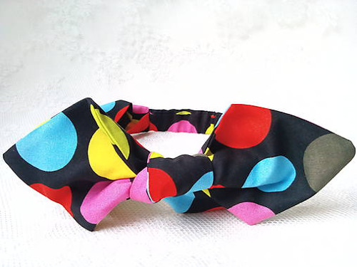Pin Up headband on elastic (big dots)