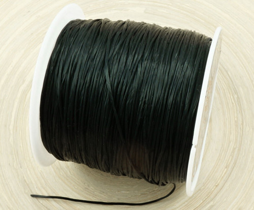 Černý elastický provázek, pružná šňůrka, lanko, — foto 1