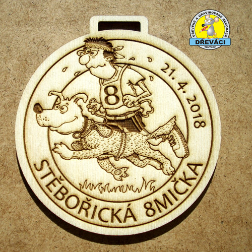 Dřevěné MEDAILE "Stěbořická 8mička"