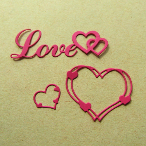 Papírový výsek - sada love