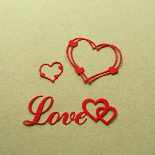 Papírový výsek - sada love