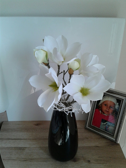 Černobílá aranžmá s magnolií — foto 1