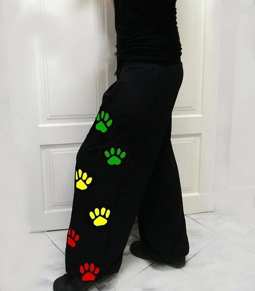 Taneční tepláky RASTA s tlapkami vel.2XL -3XL