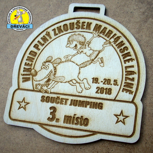 Dřevěné MEDAILE "Víkend plný zkoušek" 8 cm