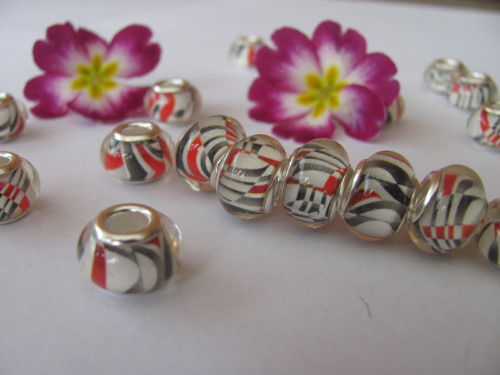 Skleněný Retro korálek 14 x 8 mm - 10 ks