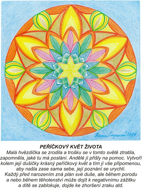 Peříčkový květ života-kartičky 10x13